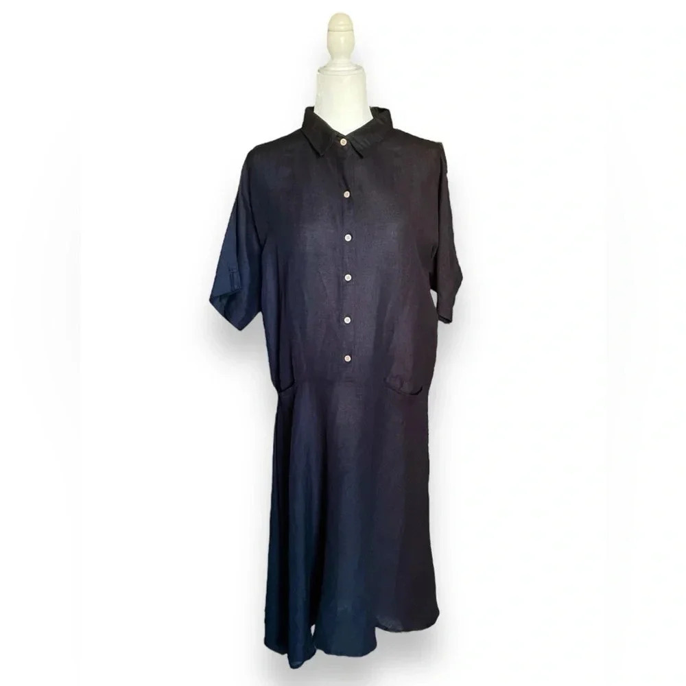 The Shanty Corporation Linen Midi Lagenlook Dress NWOT